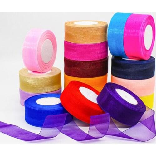 4cm width 45meters length Organza Tulle Ribbons Roll Gift Wrapping Packing DIY Organza Tape Party Christmas Ribbons Decoration