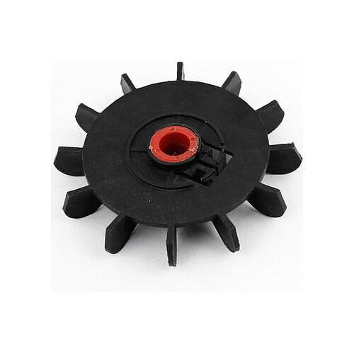 Spare Part 12mm Inner Dia 12 Blades Impeller Plastic Motor Fan Blade Black