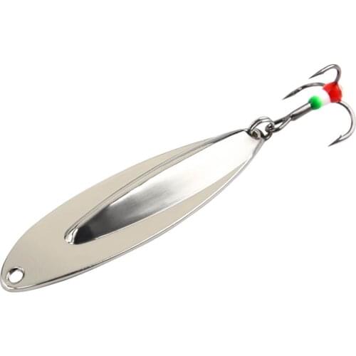 Winter Ice Fishing Lure Vertical Jigs Golden Silver 55mm 8g Metal Spoonbait with Treble Hook for fishing of perch and pike