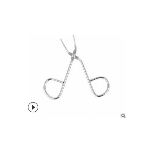 100pcs/lot Stainless Steel Eyebrow Tweezers Eyebrow Plucking Pliers Sliver Moustache Vibrissac Scissors MAKE-UP TOOL HA482