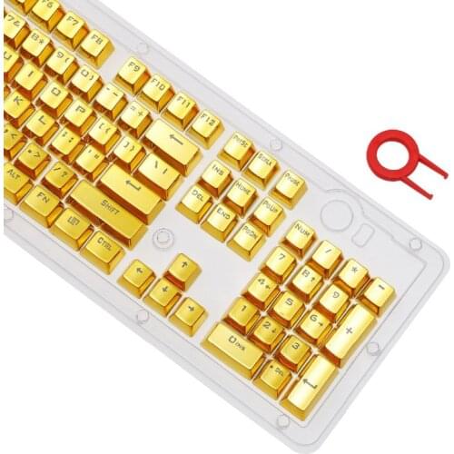 104 Keys PBT Metal Coating Painted Backlit Shot Keycaps for Mechanical Keyboard Cherry MX dropship