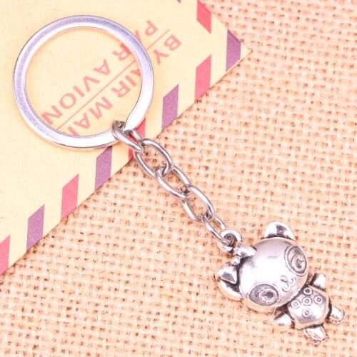 20pcs New Fashion Keychain 29*23 mm bear baby Pendants DIY Men Jewelry Car Key Chain Ring Holder Souvenir For Gift