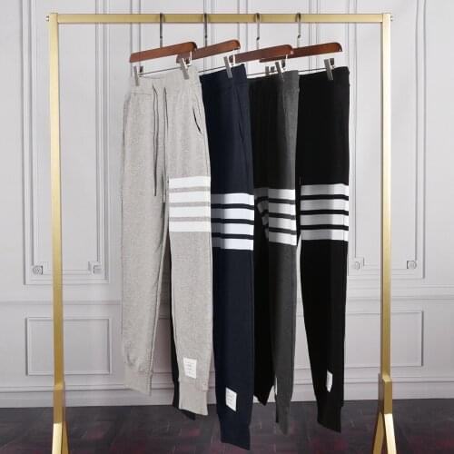 2021 Fashion TB Brand Sweatpants Men Spring Pure Cotton Casual Sports Trousers Tracksuit Bottoms Mens Jogger Track Pants