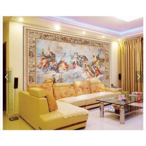 Customized 3d photo wallpaper 3d TV wall murals wallpaper Angels sitting room TV setting wall marble living room decoration