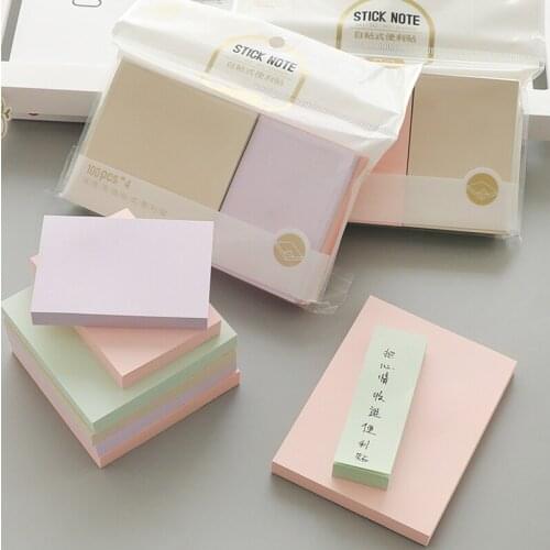4size/set 400 Sheets 4 Color Paper Sticky Stick Marker Bookmark Self-adhesive Memo Pad Note Stationery Kids Wrting Supply Gift