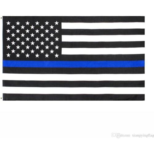 90x150 cm Thin Blue Dual Line American Flag for Police Officers Firefighters First Responders