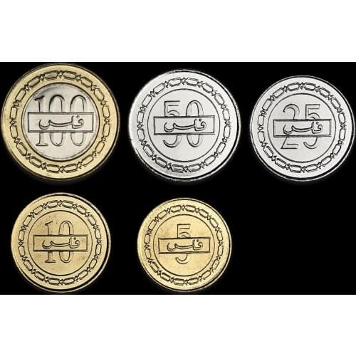 Bahrain Set 5 New Genuine Original Coins 100% Real Collect Issuing Coins Unc Aisa