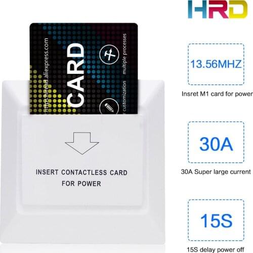 White Color Special Design For Luxury Hotels Rfid F08 S50 Keycard System Insert Card To Take Power Saving Energy 15s Delay