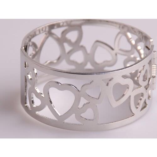 Free shipping wholesale high quality different size hollow heart cuff bangle fashion Jewelry dress Bracelet Bangles for Women