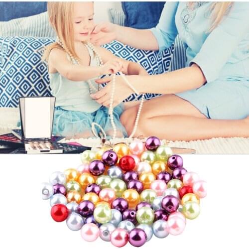100pcs Color Random Glass Pearl Beads Jewelry Crafting Bracelet Necklace Dress Decoration DIY Beads