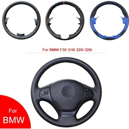 Car Steering Wheel Cover For BMW F20 F21 F22 F23 F30 F31 F34 F32 F33 F36 Customize Steering Wrap Microfiber Leather Hand Sewing