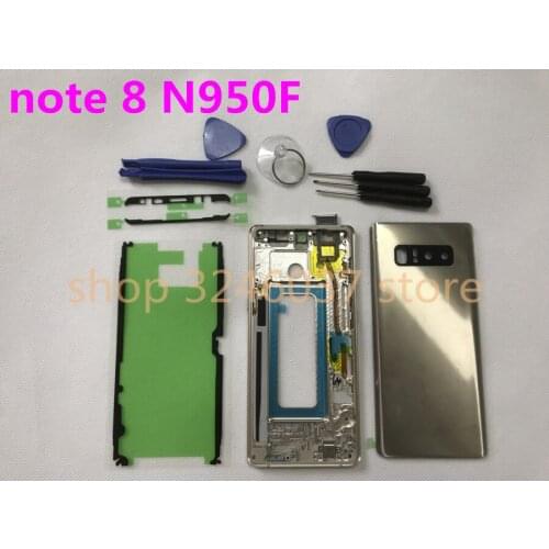 Note8 Full Housing Case Back Cover+Middle Frame+Adhesive tape For Samsung Galaxy note 8 N950 N950F Complete Parts