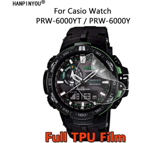 For Casio PRO TREK PRW-6000 PRW-6000YT PRW-6000Y Clear Full Cover Soft TPU Hydrogel Film Screen Protector -Not Tempered Glass