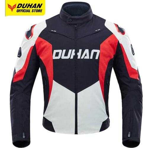 DUHAN Motorcycle Jacket Men Shockproof Body Protector Motocross Jacket Waterproof Winter Cycling Jacket Cold-proof Moto Clothing