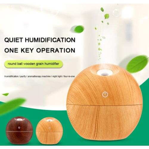ELOOLE 130ml USB Ball Wood Grain Aromatherapy Humidifier Air Purifier Humidifier Household Bedroom Small Mini Air Purification