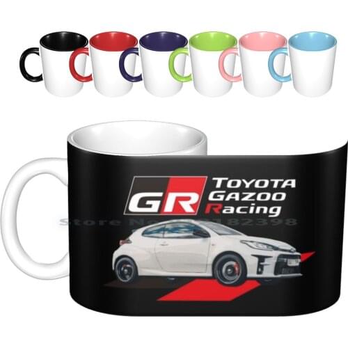 Gr Yaris-Gazoo Racing Ceramic Mugs Coffee Cups Milk Tea Mug Fast And Furious Japan Car Race Drift Jdm A90 2jz Turbo 2jzgte Trd
