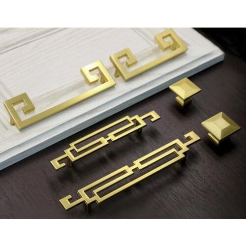 JD Copper Handle Imitation Copper Drawer Door Handle New Chinese Style Antique Zinc Alloy Handle Furniture Hardware