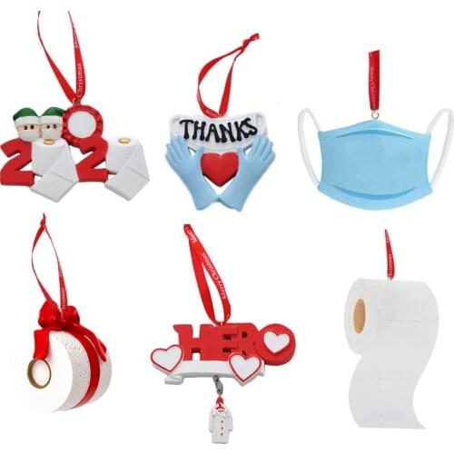 Quarantine Survivor Personalized Family Christmas Tree Ornaments 2021 New Year Resin Hanging Ornaments Christmas Gift Navidad