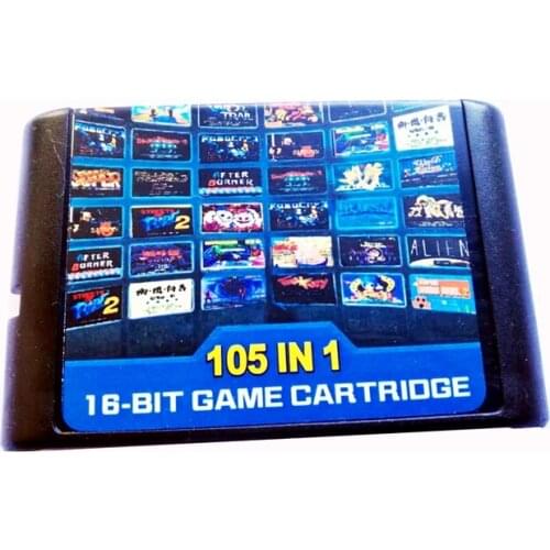 105 in 1 For Sega Megadrive Genesis Game Cartridge with Contra Streets of Rage Sonic Golden Axe