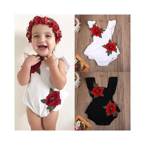 Newborn Baby Girls Sleeveless Jumpsuit Floral Romper Outfits baby girl clothes bodysuit Sunsuit Childrens Clothing
