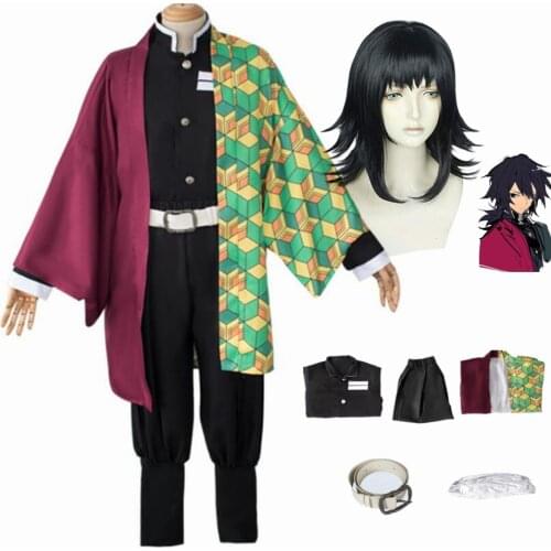 Anime Adult Kids Kimono Demon Slayer Cosplay Costume Tomioka Giyuu Kimetsu no Yaiba Uniform