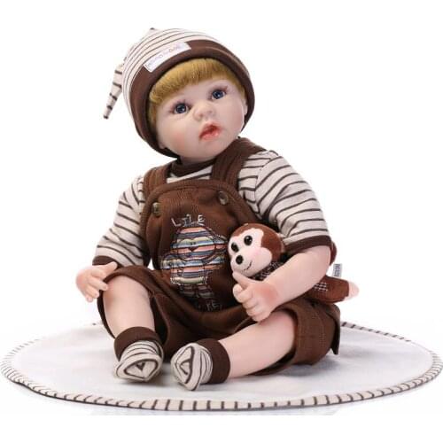 Reborn baby doll 22 inch soft silicone fashion bebe reborn kids gift baby clothing model play house toy