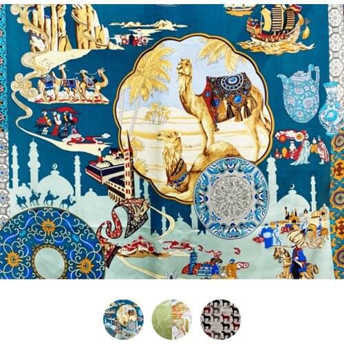 Pure Silk Square Scarf 110 Foulard Satin Hand Rolled Edges Scarfs Mulberry-Silk Shawl horse print Foulard Satin Femme 110 110CM