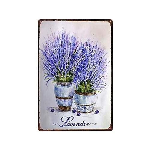 Metal Sign Lavender Garden Vintage Metal Tin Sign Man Cave for Men Women,Wall Decor for Bars,wc,Restaurants,cafes Pubs,12x8 Inch