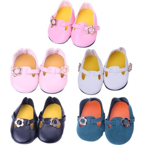 2021 New Pattern Floret Leather Shoes Fit 18Inch American 43cm Baby Doll Clothes Accessories,Girls Toys,Generation