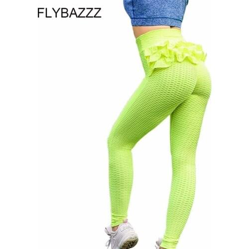 New Ruffle Lace Patchwork Running Sport Tights Women Flexible Gym Fitness Leggings Breathable Sweatproof Soft Workout Yoga Pants