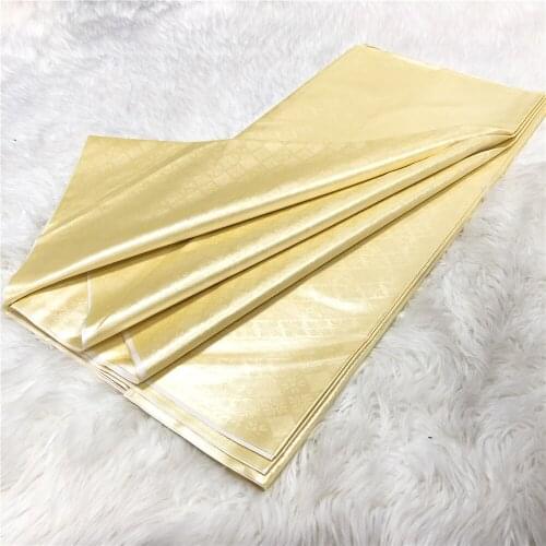 NEW African 100%cotton Perfume 5yards RIche Fabric Shining Golden Bazin Riche Fabric Pure Color Bazin Riche Fabric GOLDEN Bazin