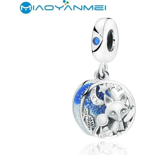 Wholesale 925 Sterling Silver Beads Fit Original Pandorador Bracelets Fox & Rabbit Dangle Charm Women DIY Fashion Jewelry Gift