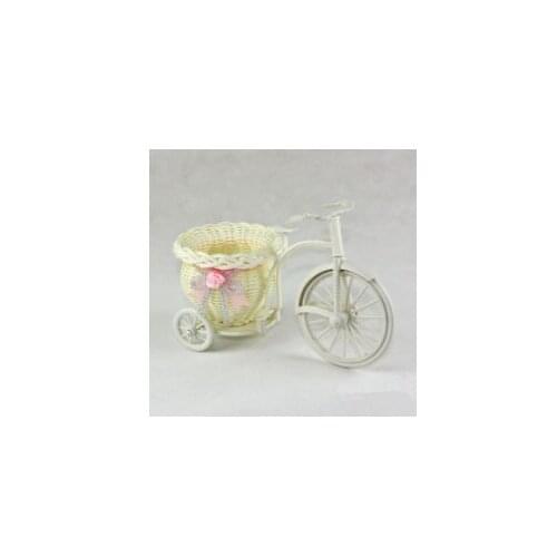 Rattan Bike Vase with Silk flowers Colorful Mini Rose flower Bouquet Daisy Artificial Flores For Home Wedding Decoration