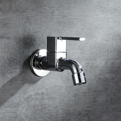 High Quality Outdoor Faucet Plating Zinc Alloy Single Cold Washing Machine Tap Wall Mounted Bathroom Sink Tap Mop Pool Bibcock