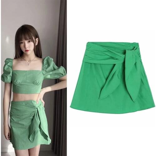 WESAY JESI Summer Mini Skirt Harajuku 2021 Solid Color High Waist Zipper Casual Bag Hip Slim Fashion All-match Temperament Skirt