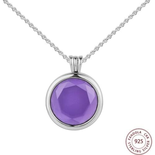Trendy 925 Sterling Silver Necklace femme Faceted Locket Floating Necklaces for Women Fashion Jewelry collar mujer
