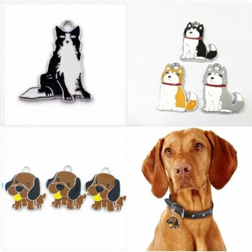 10pcs Enamel dog tags pendant hang charms dangle charms DIY Key Chain Pet collar