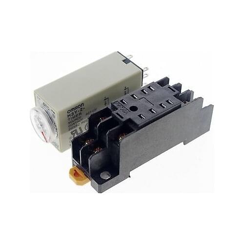 110VAC H3Y-2 PowerOn Time Delay Relay Solid-State Timer Max 10Sec DPDT Socket