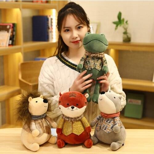 23/32cm Lovely Animal Badger Frog Hedgehog Tiger Plush Toys Kawaii Stuffed Soft Dolls for Baby Girls Birthday Decor Present