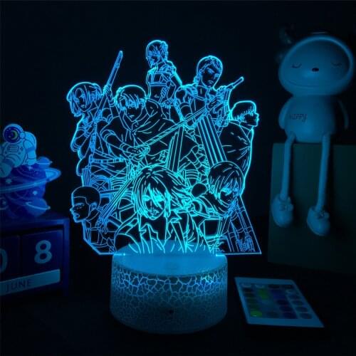 3D Anime Lamp Attack on Titan Attack on Titan Led Night Light for Bedroom Decorative Kids Birthday Gift Attack on Titan Manga
