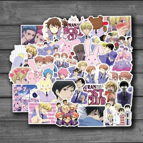 50pcs Anime Ouran High School Host Club Sticker Japan Classic Anime Waterproof Decals Skateboard Sticker For Laptop Suitcase DIY