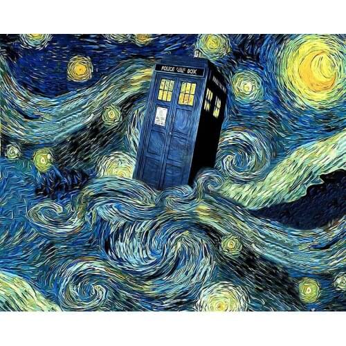 5D DIY Diamond Painting Full Square Drill "Tardis Starry Night" Embroidery Cross Stitch gift Home Decor Gift