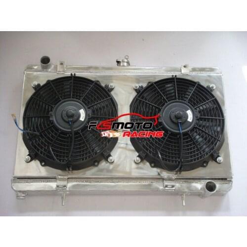 52mm Fit 90-93 For Nissan silvia S13 SR20DET 90 91 92 93 Full Aluminum Racing Radiator +SHROUD+FAN 1989-1994 MT Manual
