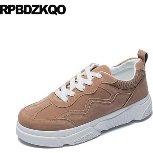 White Trainers Platform Suede Designer Retro Muffin Comfy Brown Creepers Women Sneakers Cheap Shoes China Thick Sole Elevator
