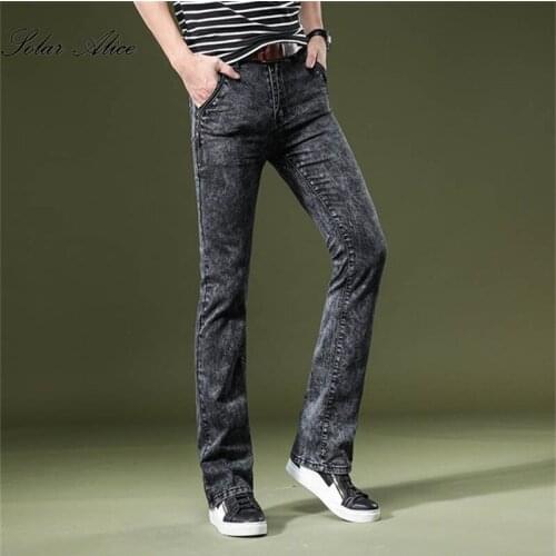 Free Shipping 2021 Mens New Snowflake Micro-Flare Jeans Power Slim Casual Pants