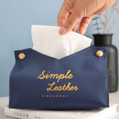 Modern Toilet Paper Case Leather Tissue Box Facial Tissue Holder Office Car Napkin Dispenser Napkin Roll Paper Toilet Paper Case