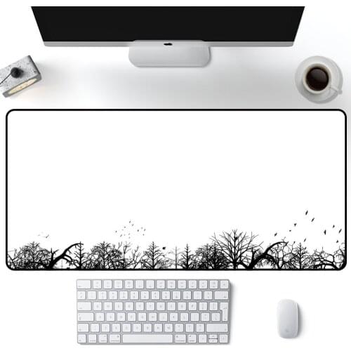 Scenery Trees Black and white Mouse Pad Large landscape Solid Color Pads landscape MousePad 90x40cm Gaming Accessories desk mat