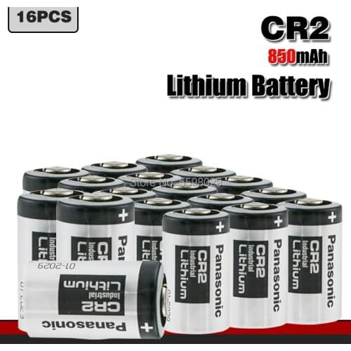 16PCS Panasonic CR2 Digital Camera Photographic Device LED Flashlight Battery DLCR2 ELCR2 3V Lithium Battery Made in Japan