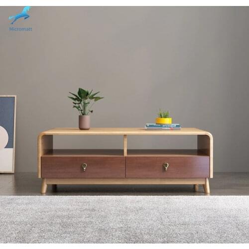 Wooden Solf Corner Long Desk Top Coffee Table Two Drawer TV set Table Large Capacity Tea Table レセプション?テーブル