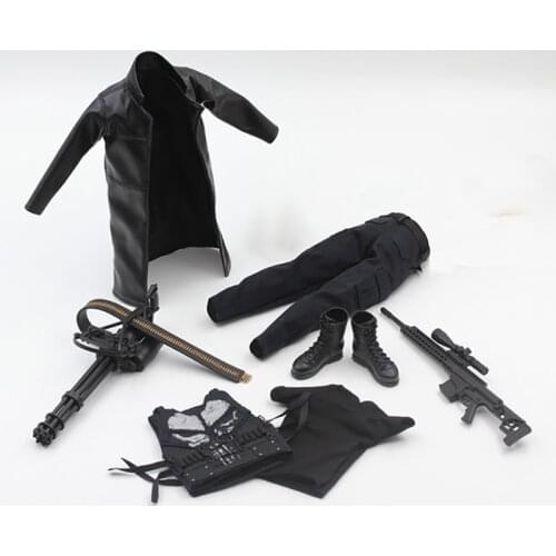 1/6 Scale Male Figure Accessory TW003 Punish Frank Castle Jon Bernthal head clothing & weapon for 12'' Action Figures